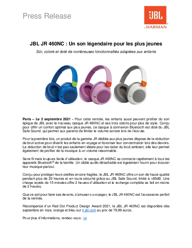 張哲瀚 JBL公式パンフレット 45376-1630513126-JBL JR 460NC